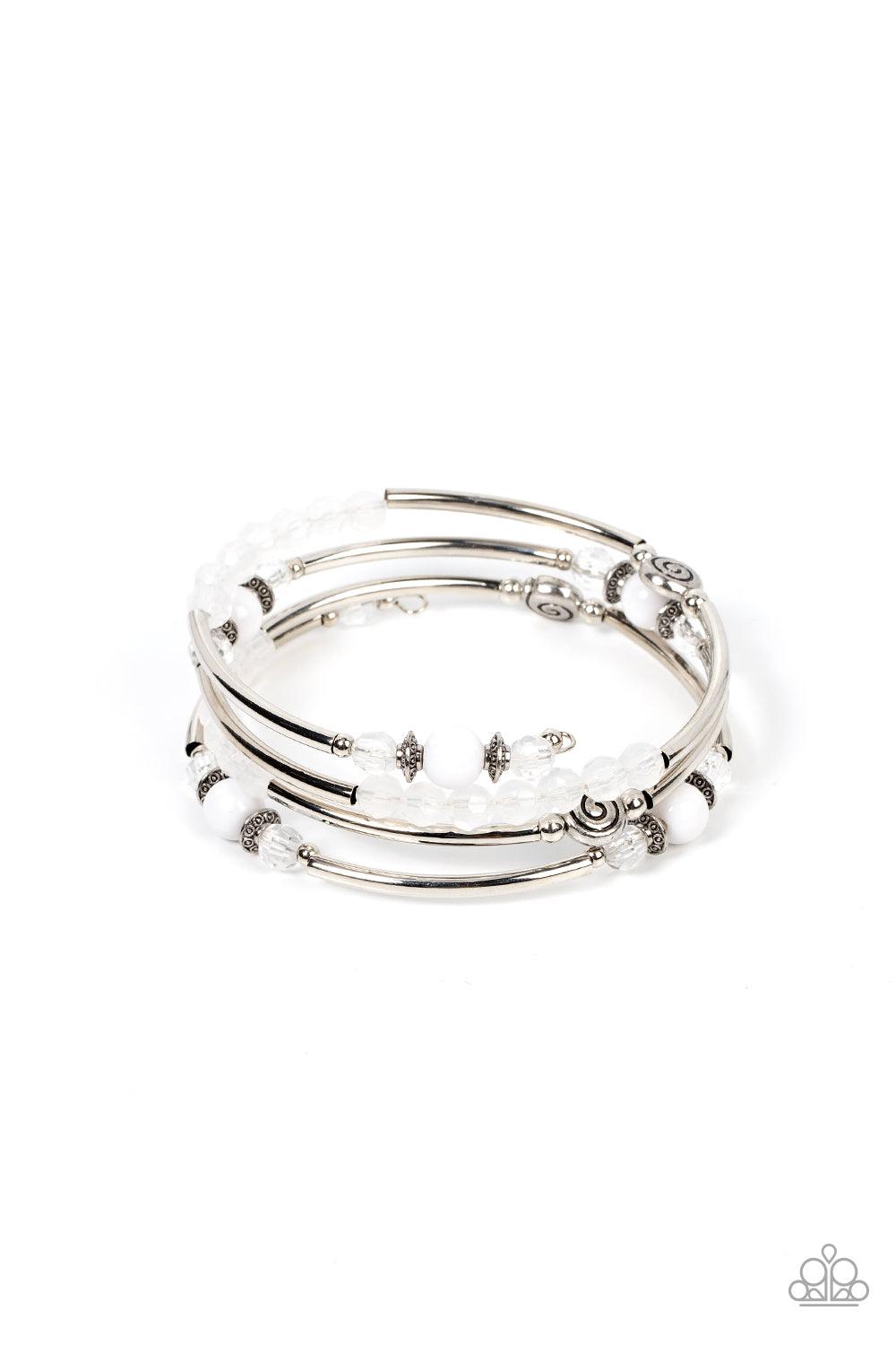 Whimsically Whirly White Coil Bracelet - Jewelry by Bretta