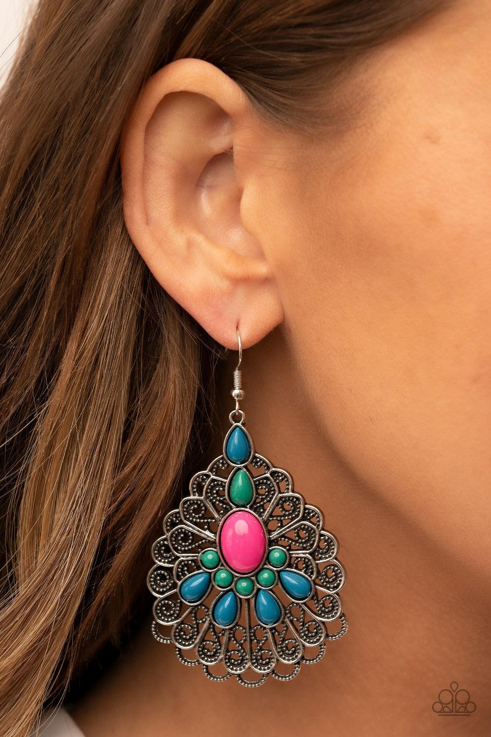 Paparazzi Accessories - Embellished Edge - Silver Earrings