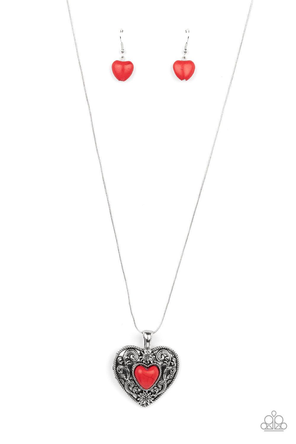 Wholeheartedly Whimsical Red Necklace - Jewelry by Bretta