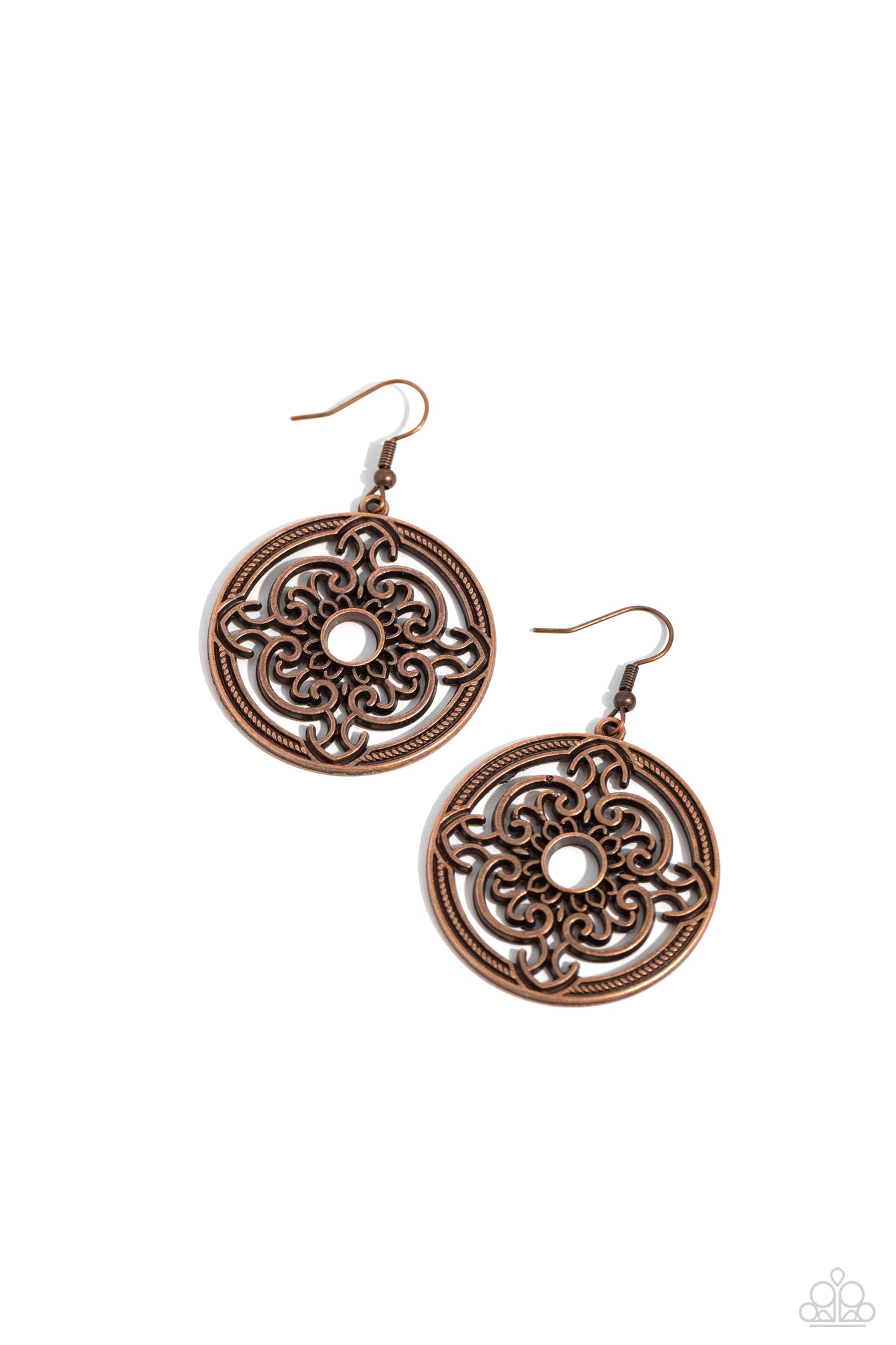 Mandala Meditation Copper Earrings - Jewelry by Bretta