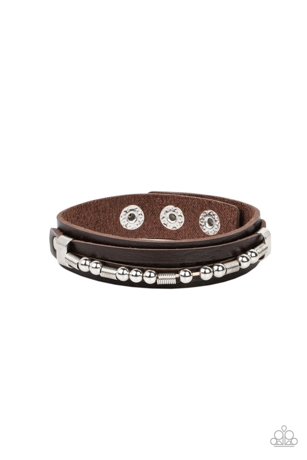 Easy on the Hardware Brown Urban Bracelet - Jewelry by Bretta