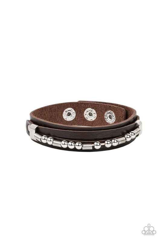 Easy on the Hardware Brown Urban Bracelet - Jewelry by Bretta