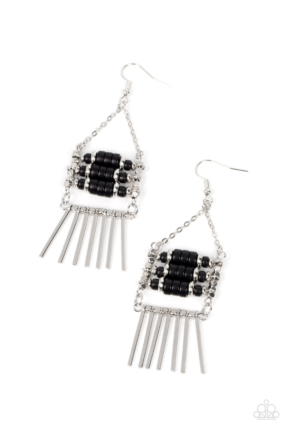 Tribal Tapestry Black Earrings - Jewelry by Bretta