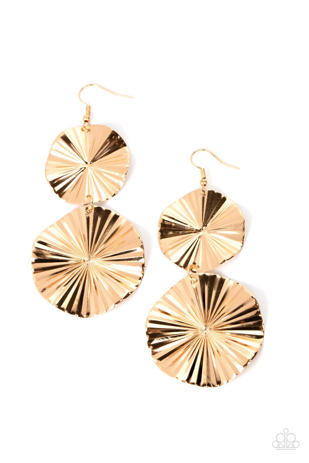 In Your Wildest FAN-tasy Gold Earrings - Jewelry by Bretta