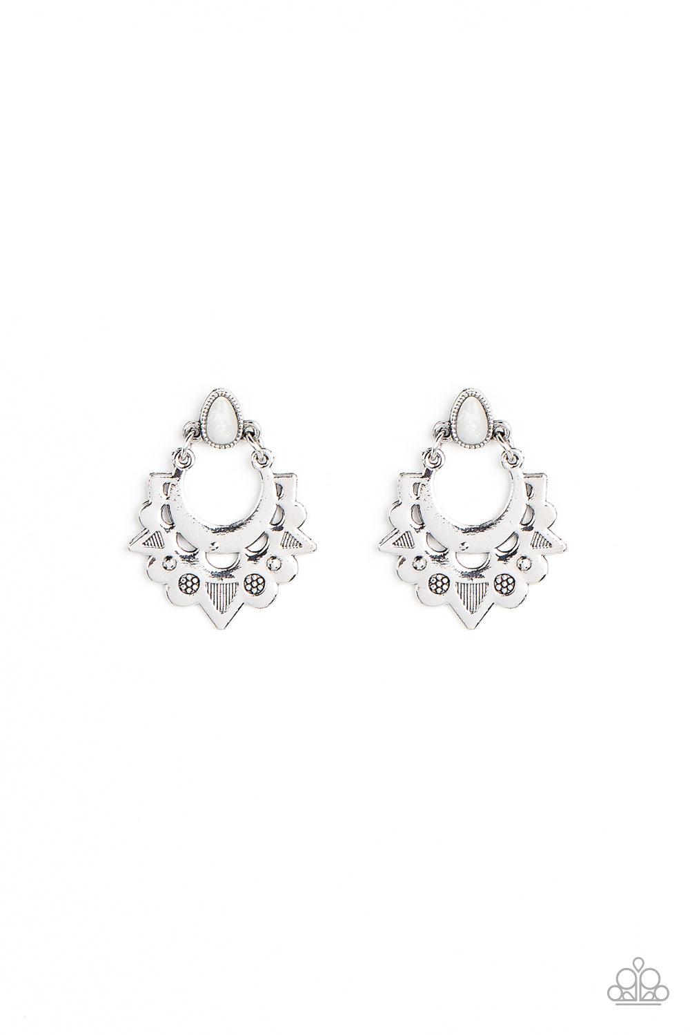Earthy Zeal White Earrings - Jewelry by Bretta