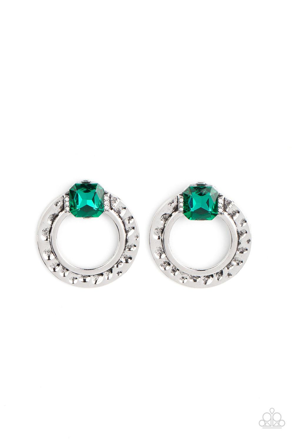 Smoldering Scintillation Paparazzi Green Earrings