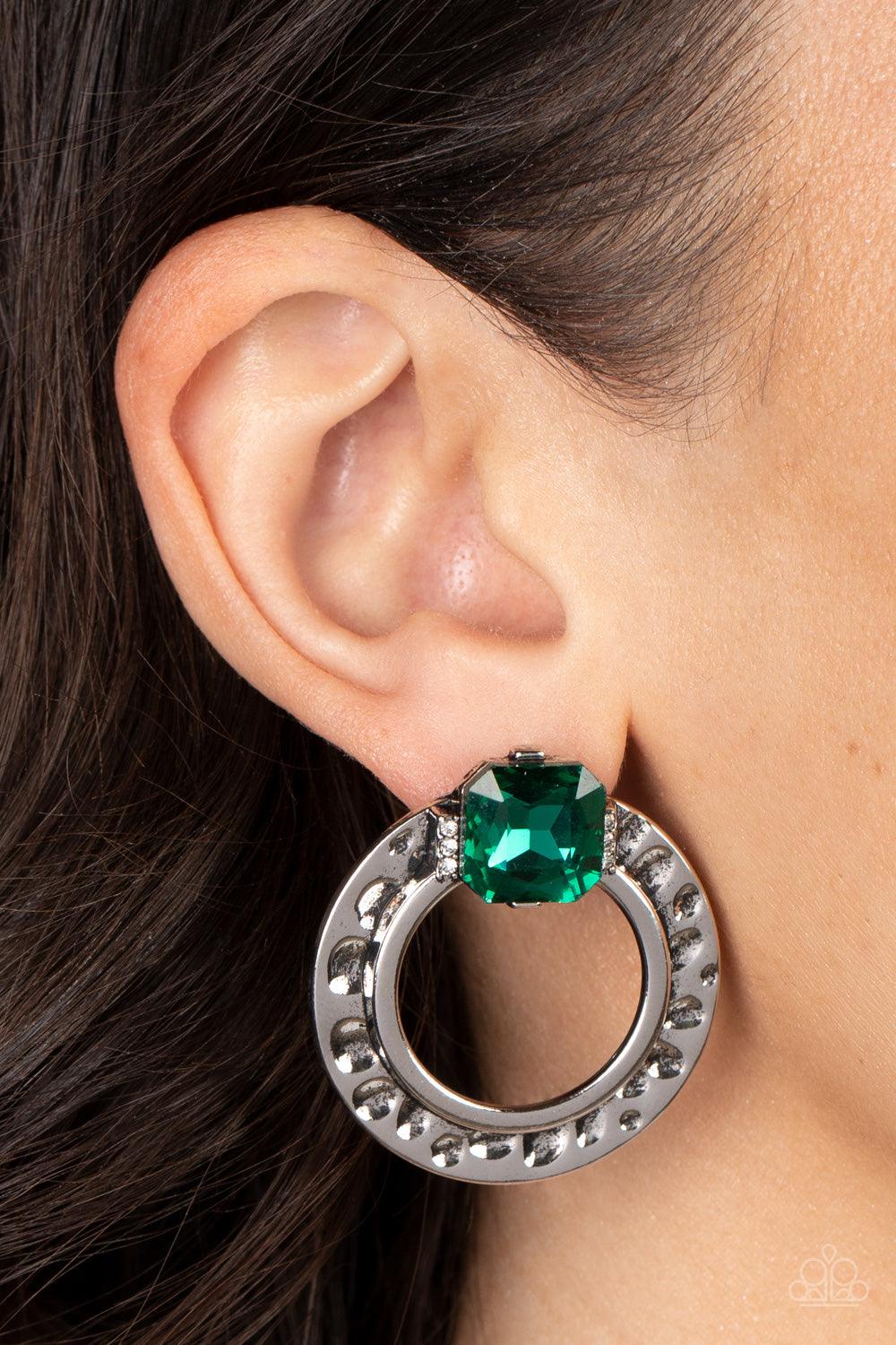 Smoldering Scintillation Paparazzi Green Earrings - Jewelry by Bretta