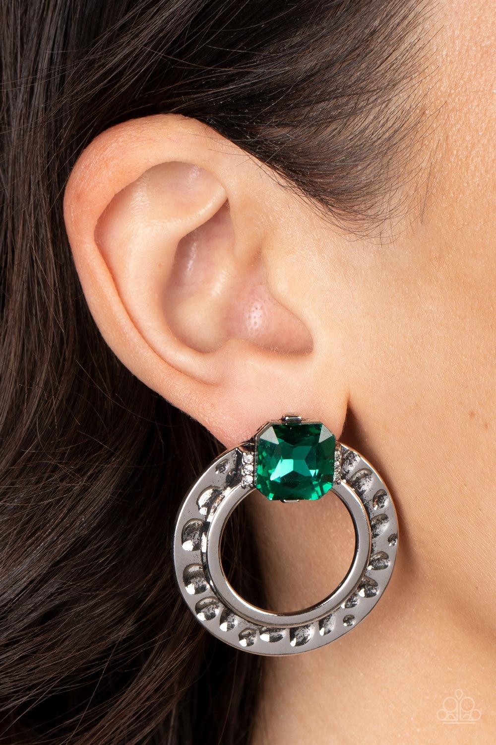 Smoldering Scintillation Paparazzi Green Earrings Jewelry by Bretta