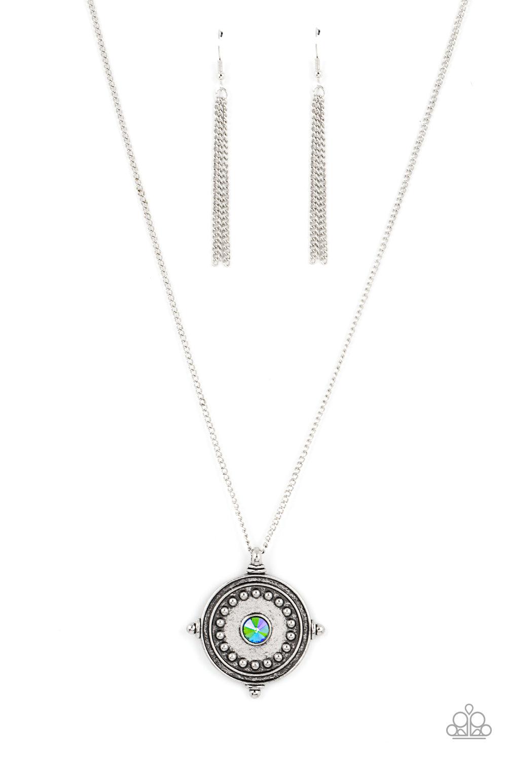 Compass Composure Green Necklace - Jewelry by Bretta