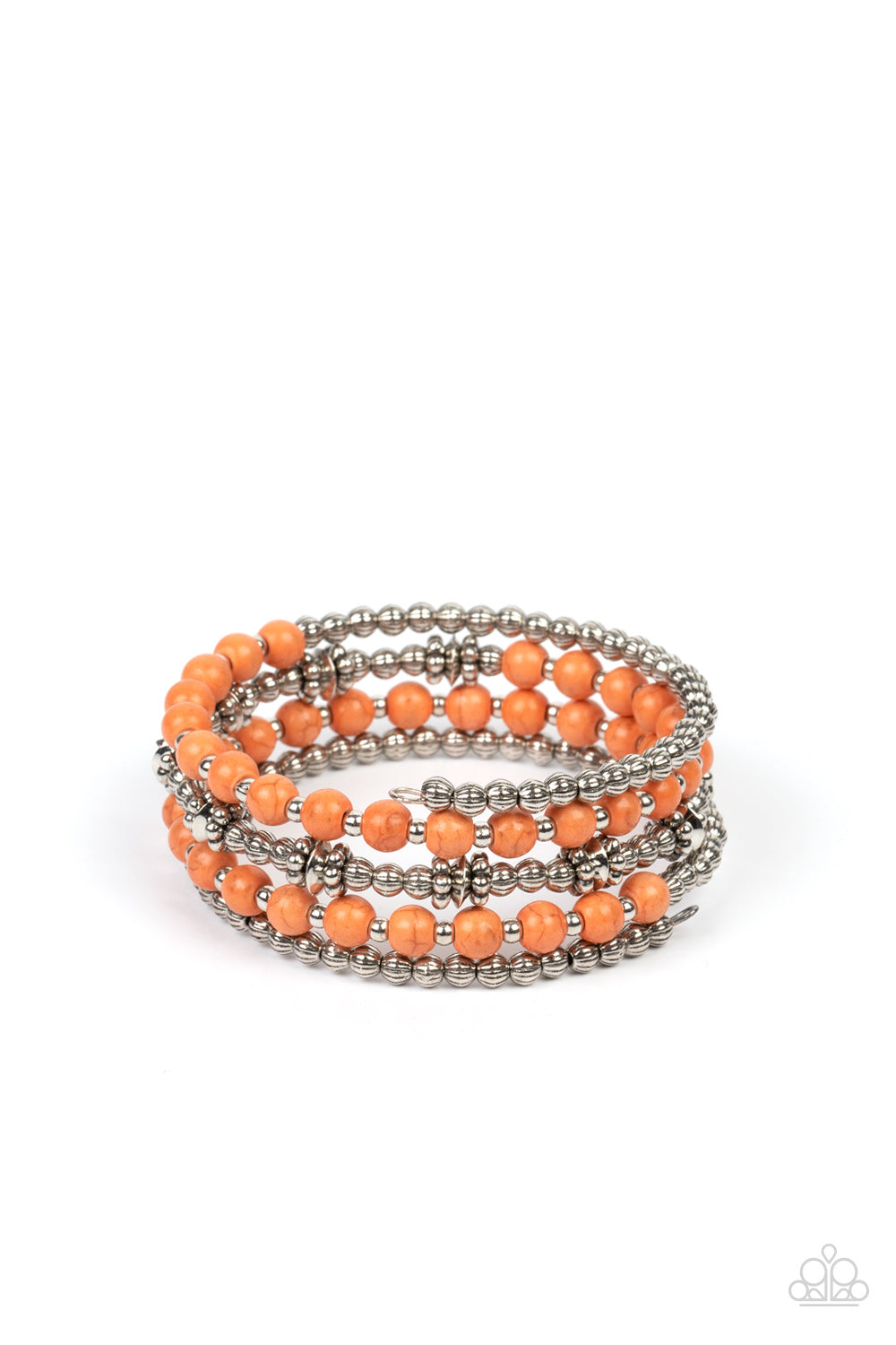 Road Trip Remix Orange Coil Bracelet - Jewelry by Bretta