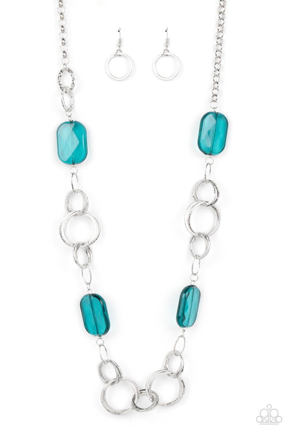 Stained Glass Glamour Blue Necklace - Jewelry by Bretta
