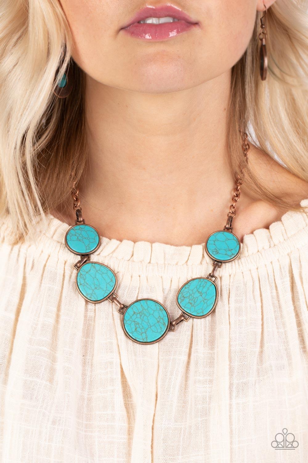 Paparazzi copper and store turquoise necklace