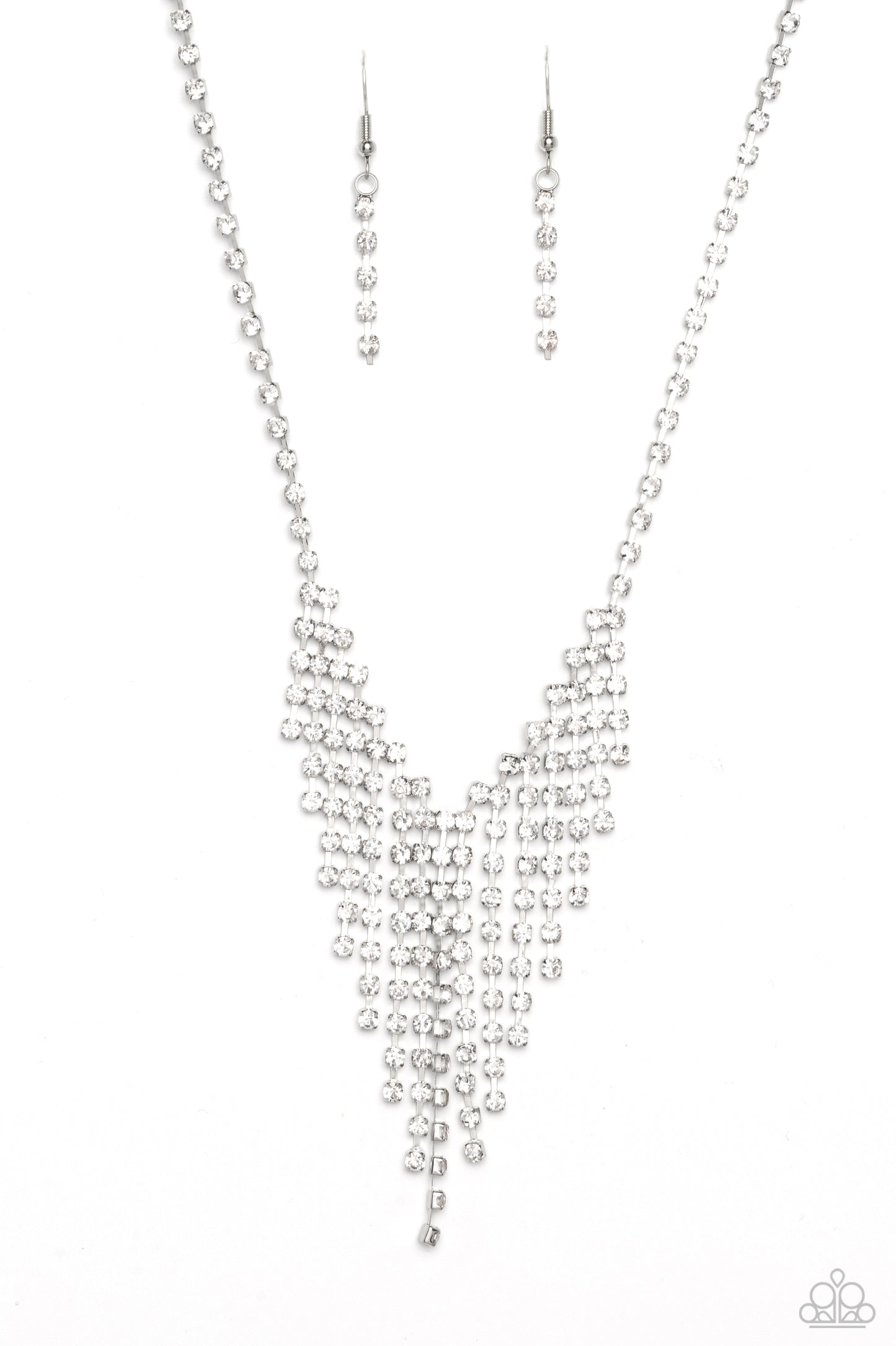SHIMMER of Stars White Necklace - Jewelry by Bretta