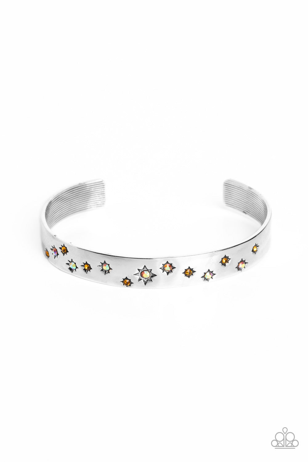 Starburst Shimmer Orange Cuff Bracelet - Jewelry by Bretta