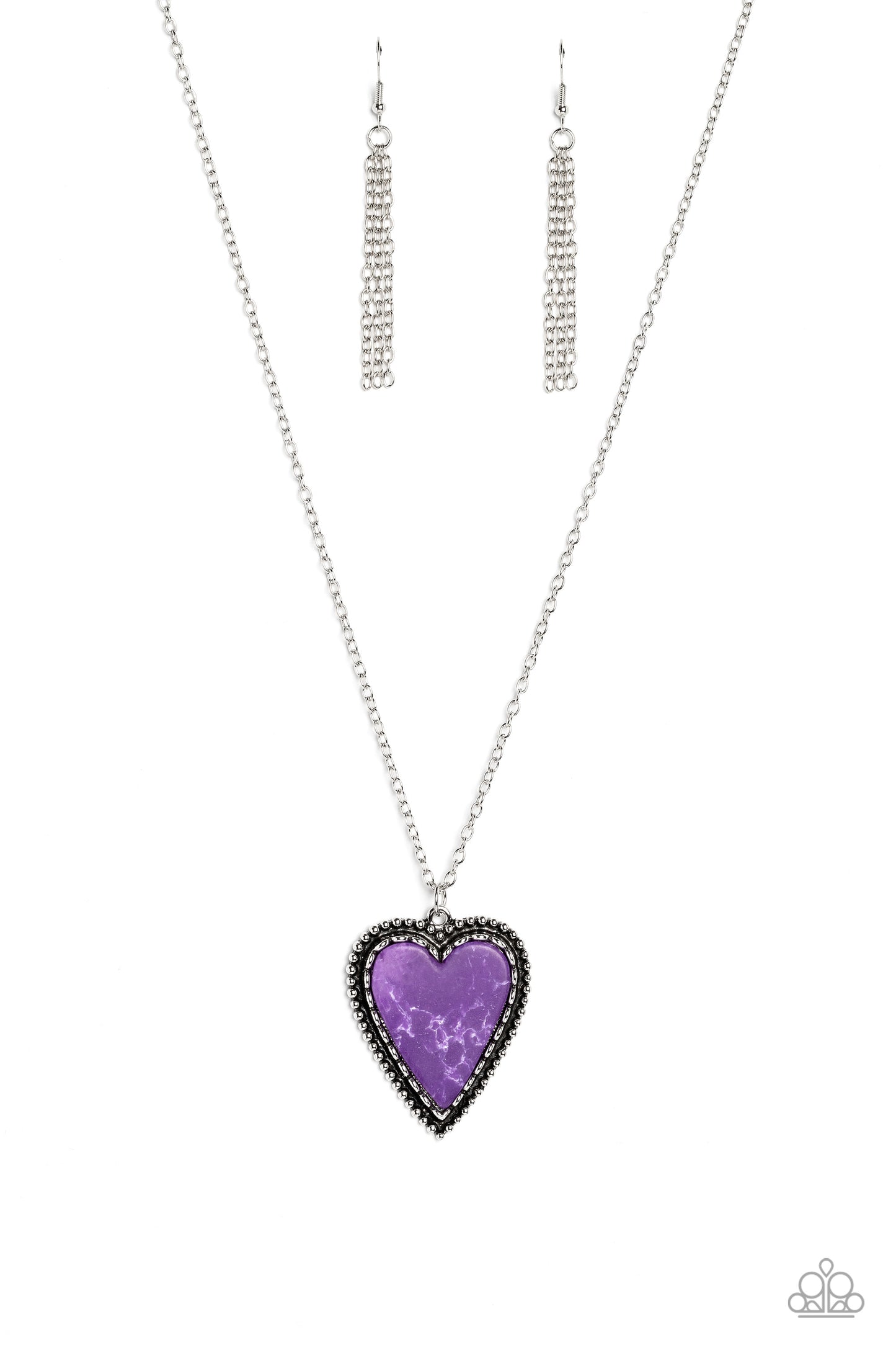 Stony Summer Purple Heart Necklace - Jewelry by Bretta