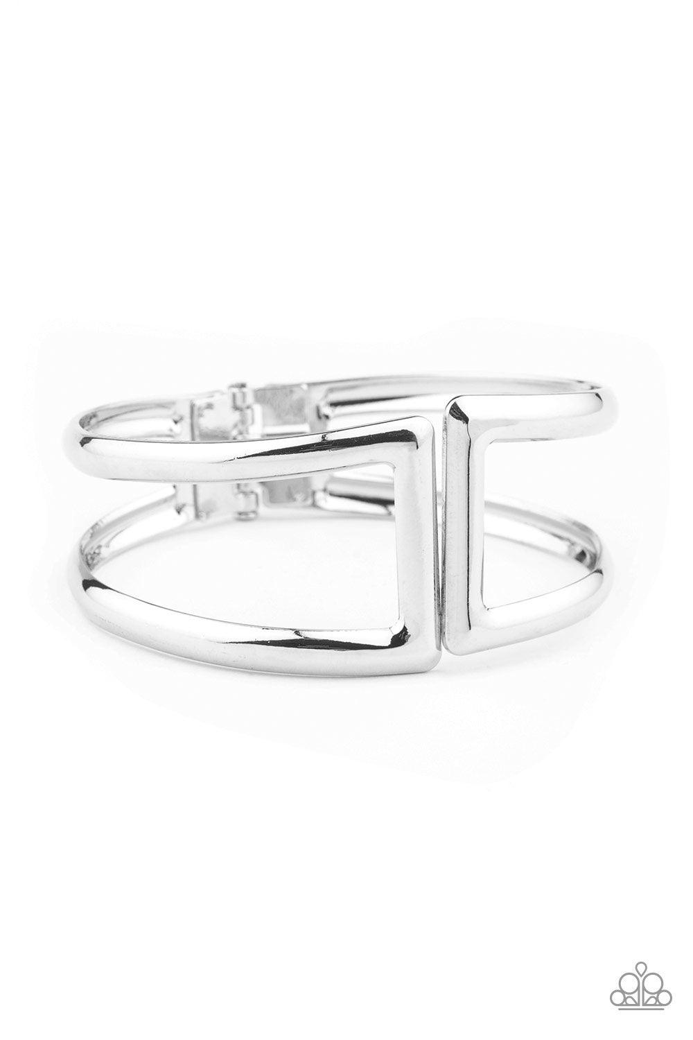 Paparazzi Accessories-Geo Glam - Silver Bracelet