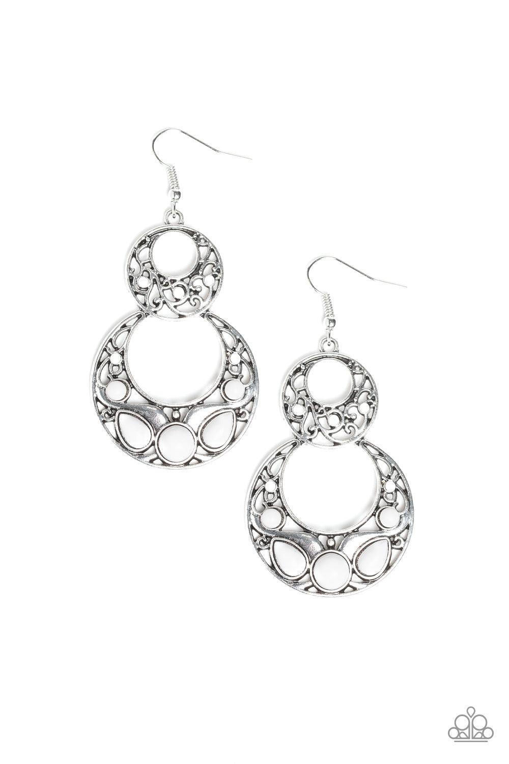 Paparazzi Accessories-West Coast Whimsical - White Earrings
