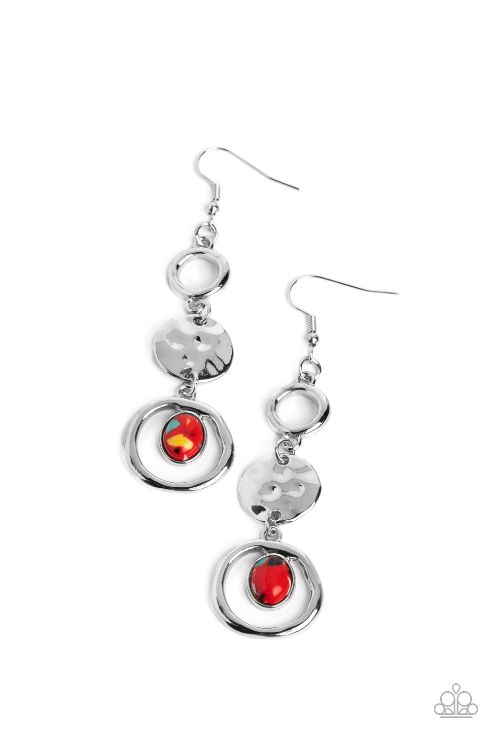 Marble Montage Red Earrings - Jewelry by Bretta