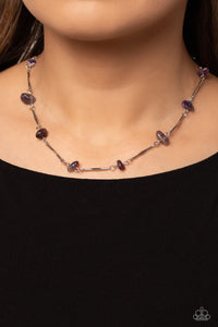 Chiseled Construction Purple Necklace - Jewelry by Bretta
