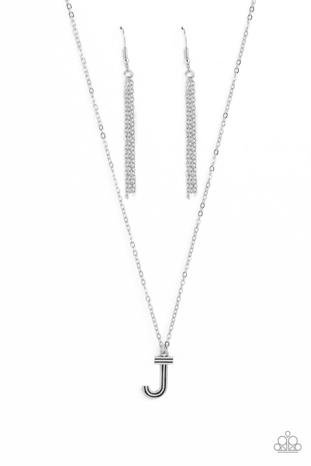 Leave Your Initials - J Silver Necklace - Jewelry by Bretta