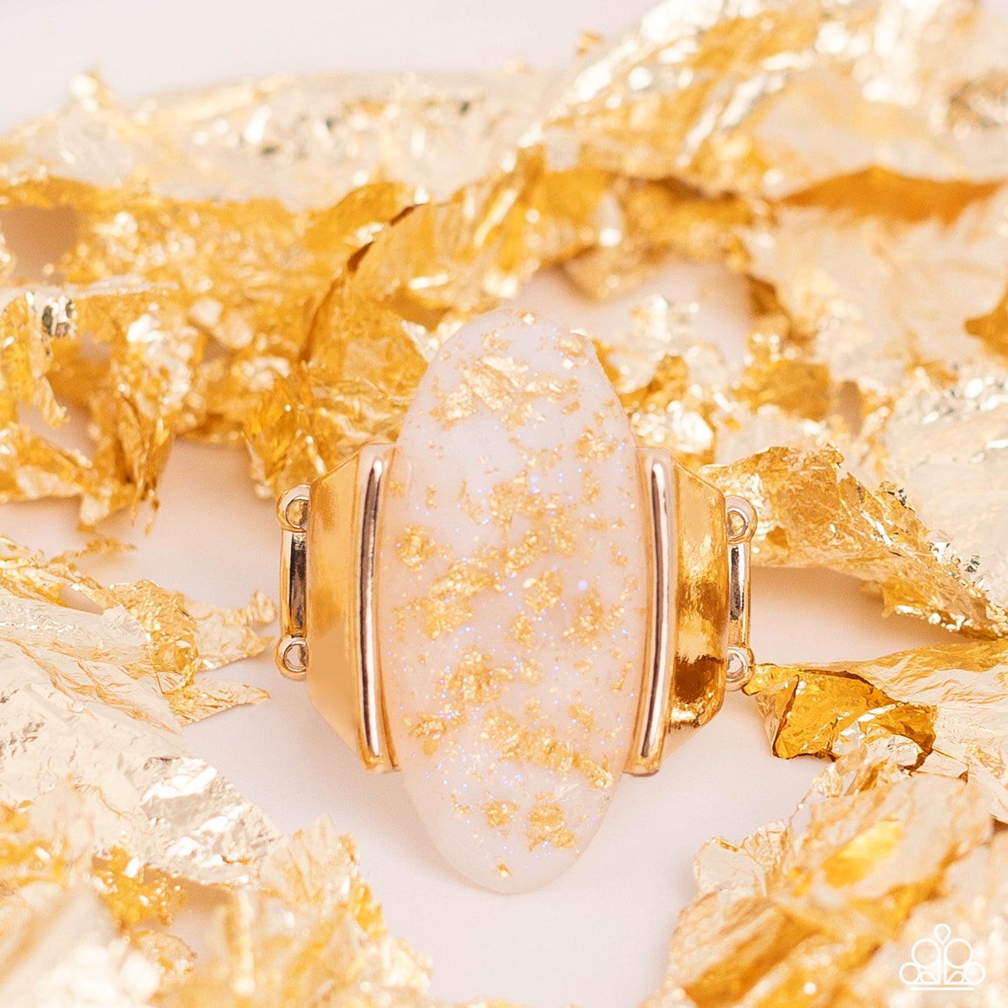 Shimmery Sovereign White Ring - Jewelry by Bretta