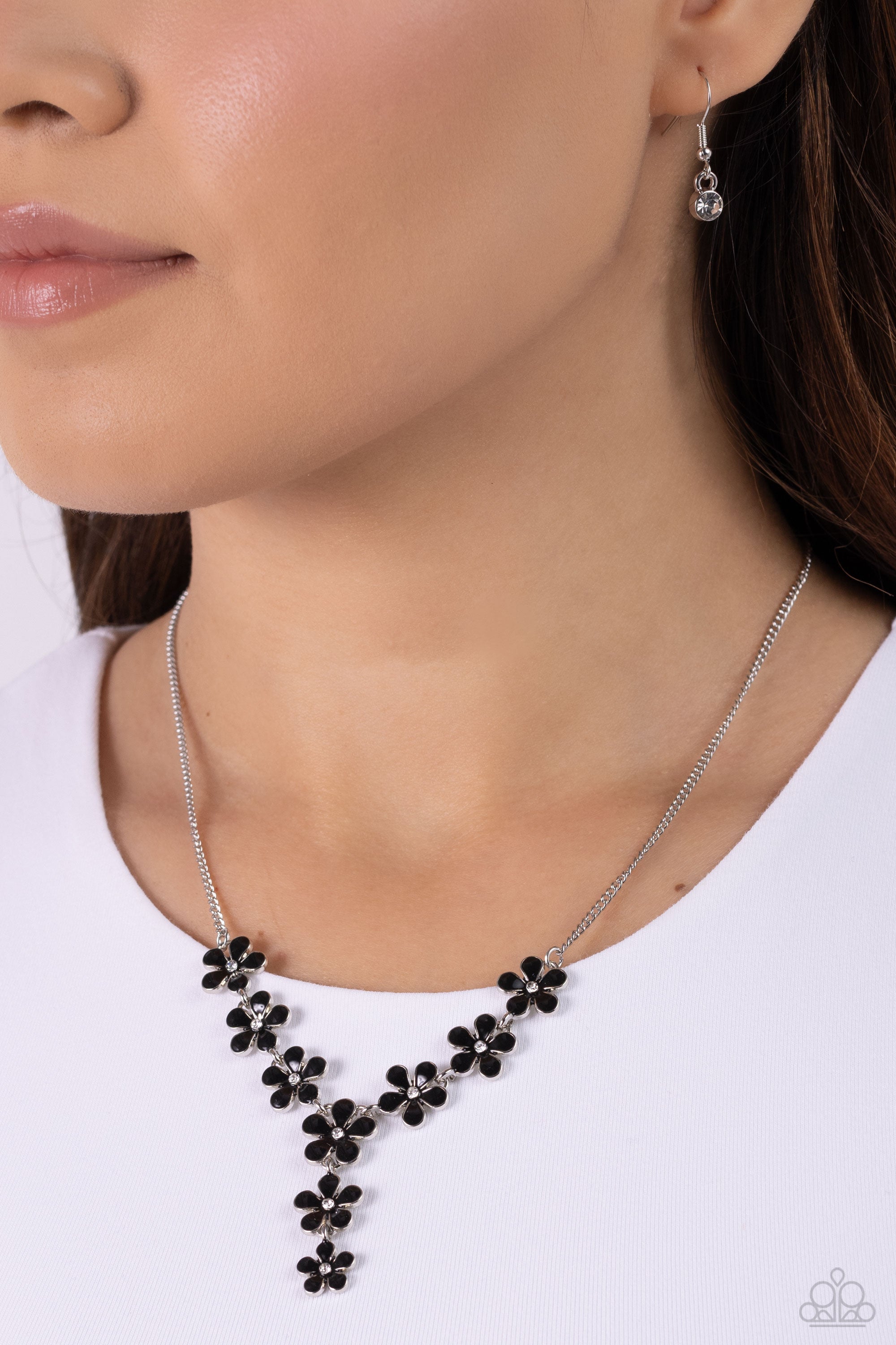 Flowering Feature Black Necklace - Jewelry by Bretta