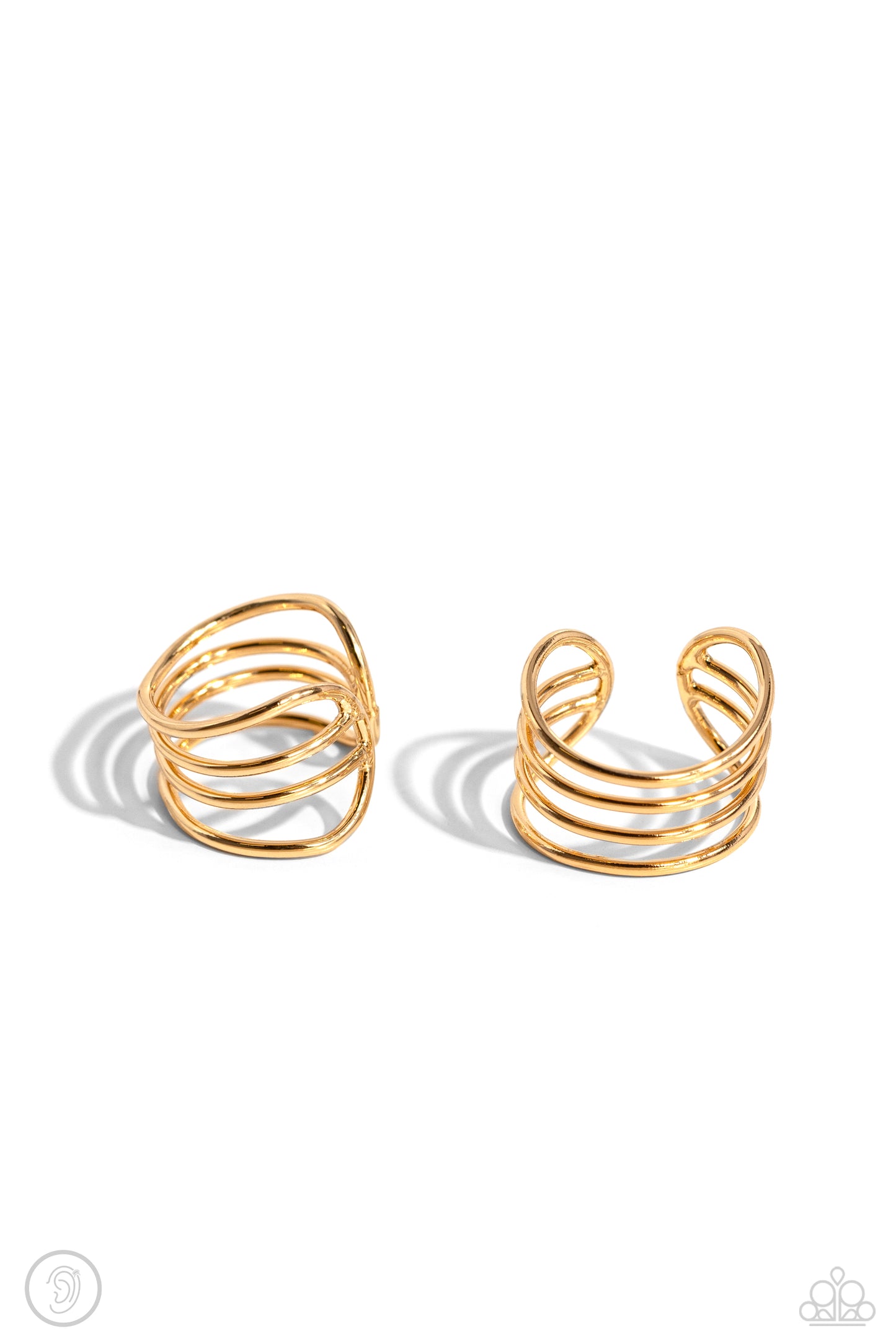 Linear Leader Gold Ear Cuff Earrings - Jewelry by Bretta