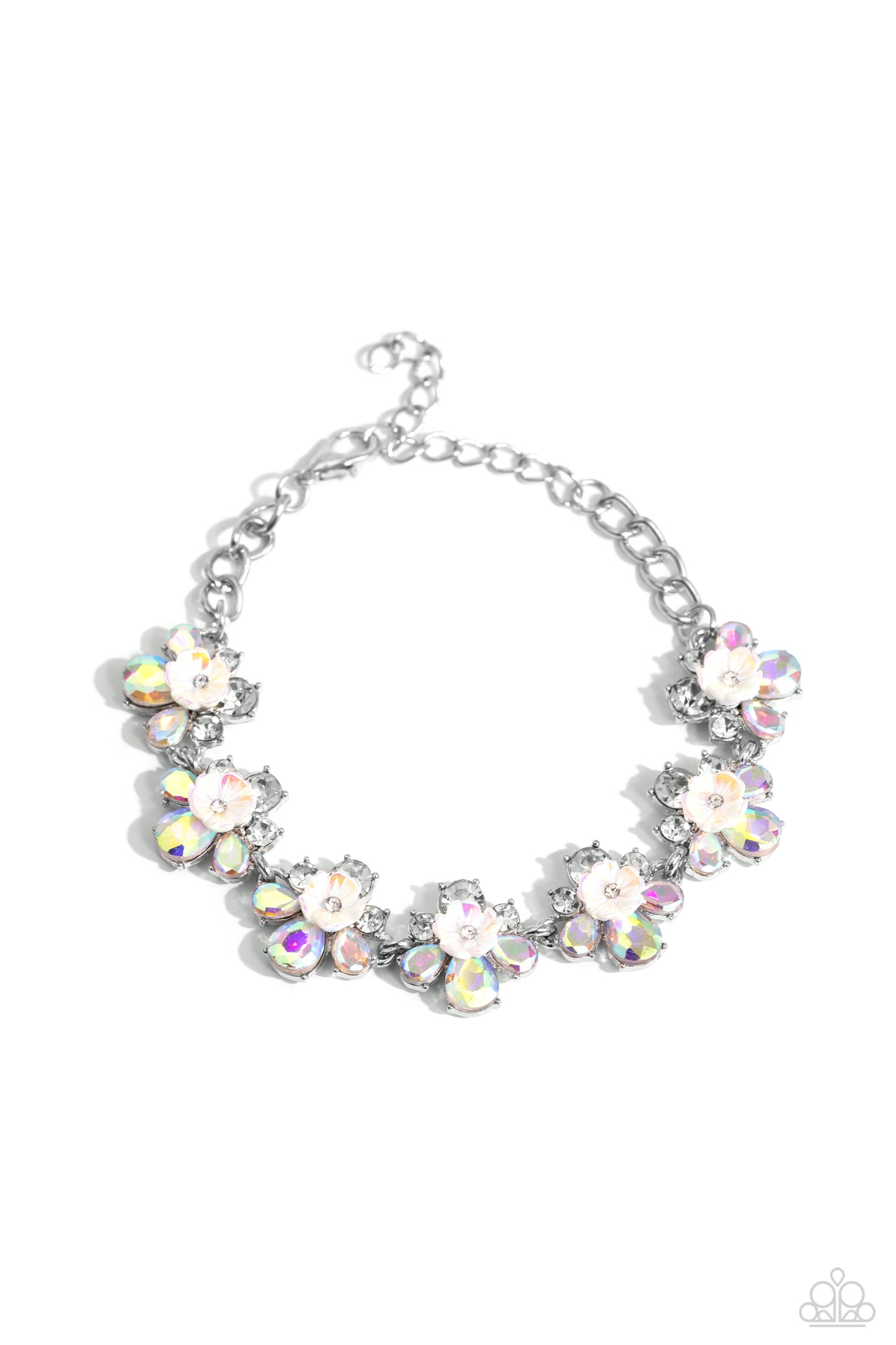 Floral Frenzy White Bracelet - Jewelry by Bretta