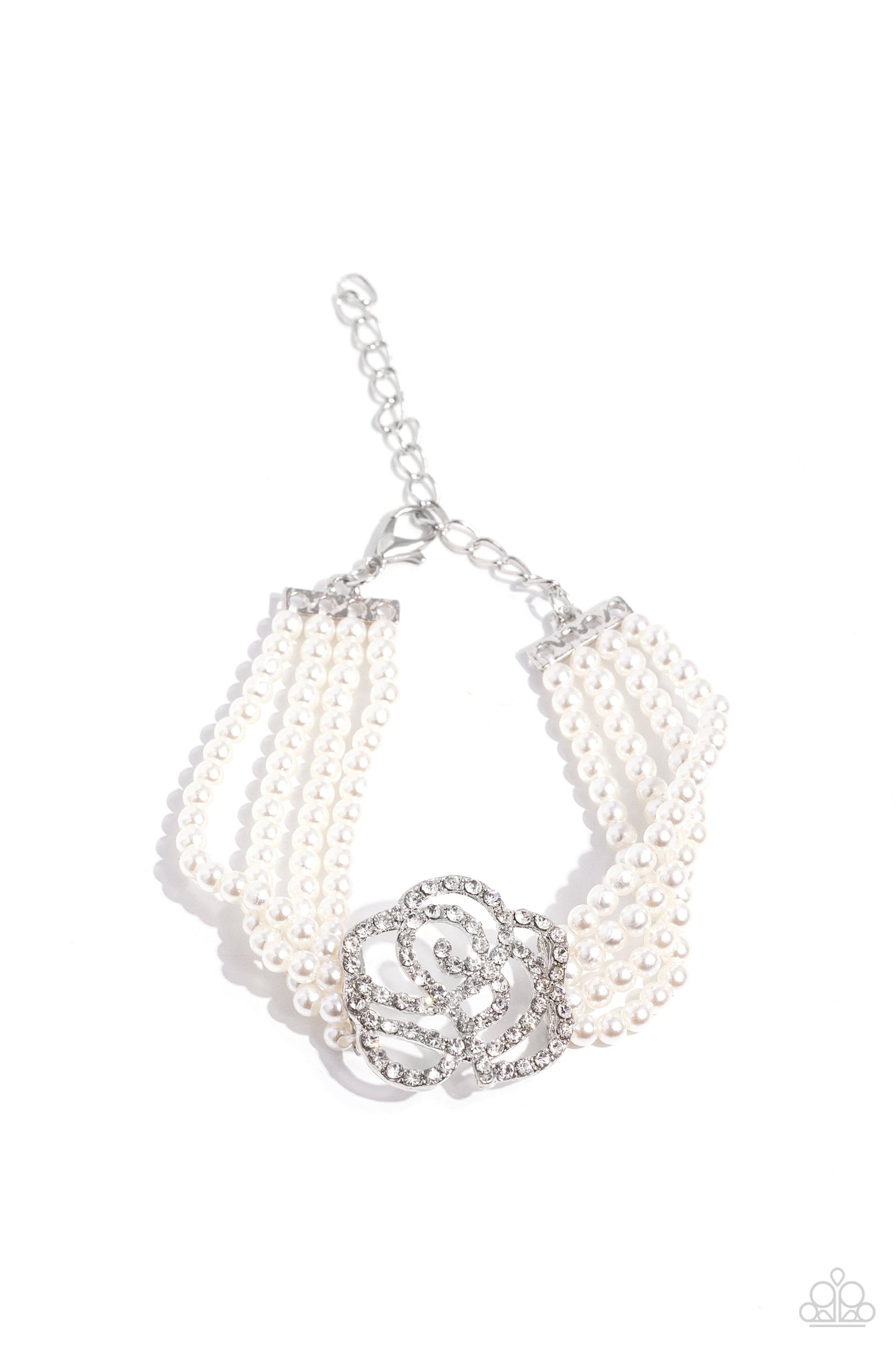 Regal Rose White Bracelet - Jewelry by Bretta