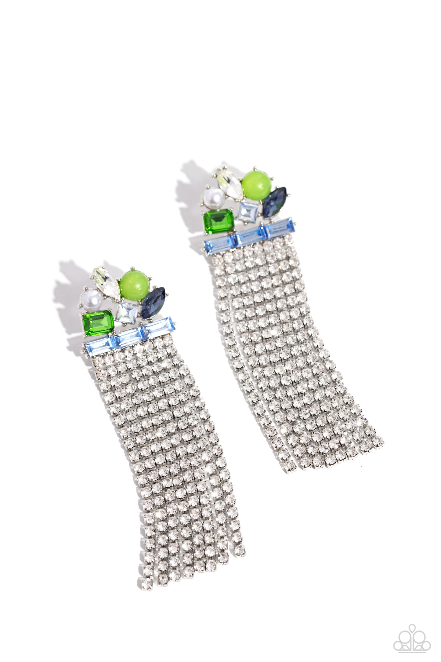 Horizontal Hallmark Blue Earrings - Jewelry by Bretta