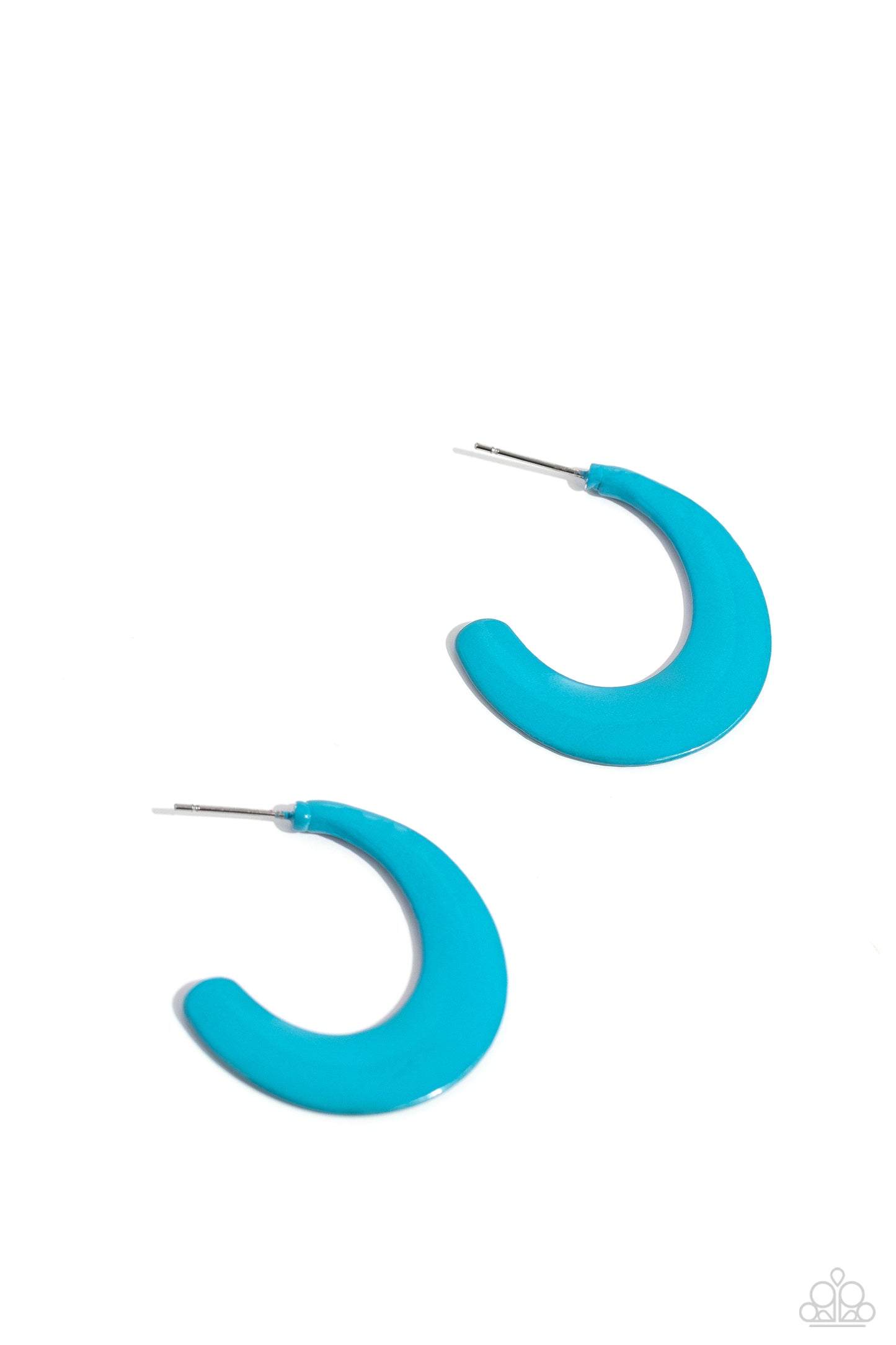 Fun-Loving Feature Blue Hoop Earrings - Jewelry by Bretta
