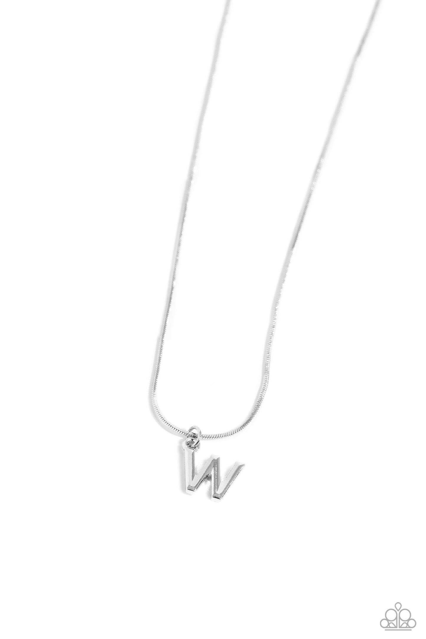 Seize the Initial - Silver W Necklace - Jewelry by Bretta