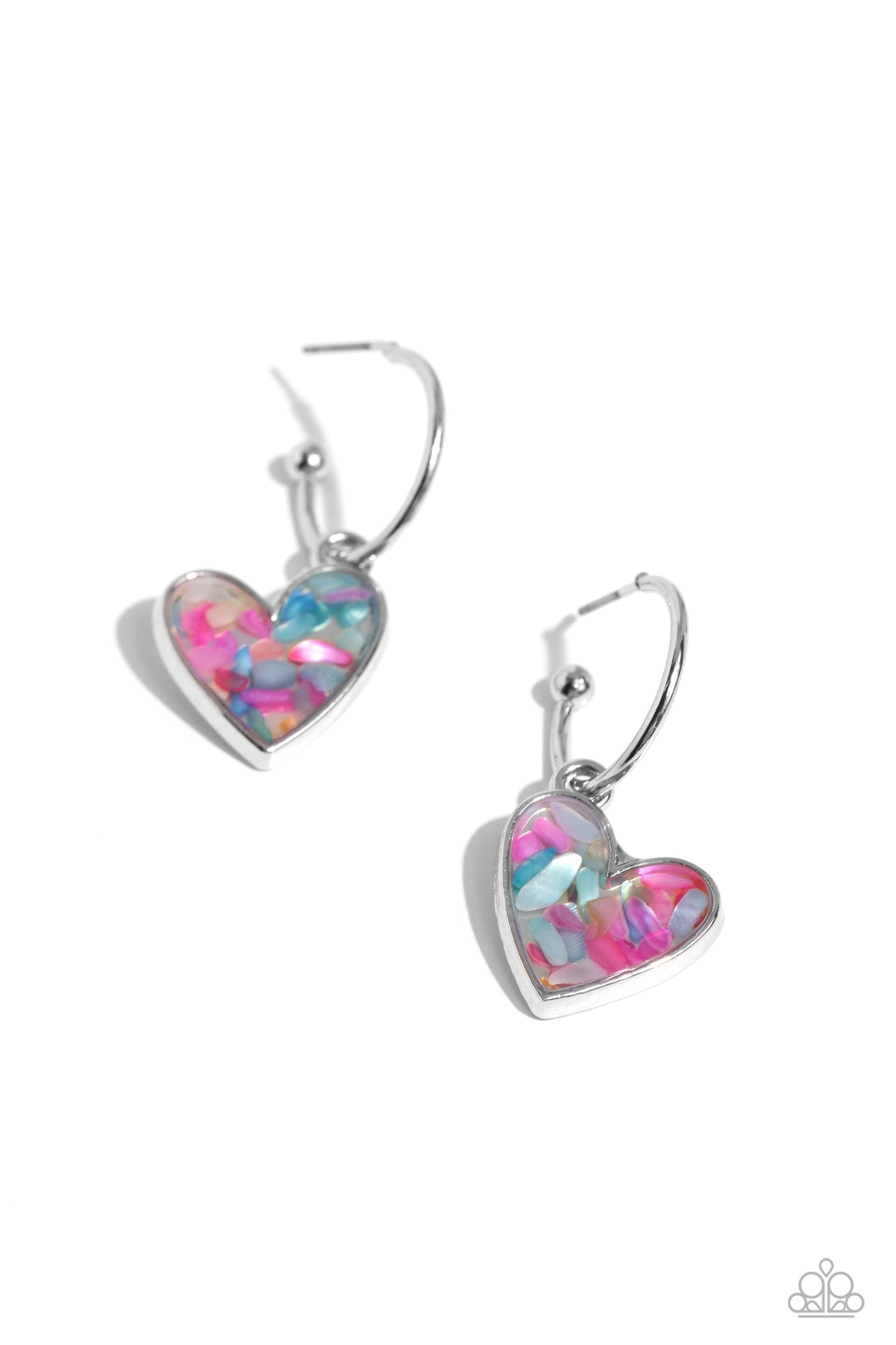 Shell Signal Pink Heart Hoops - Jewelry by Bretta