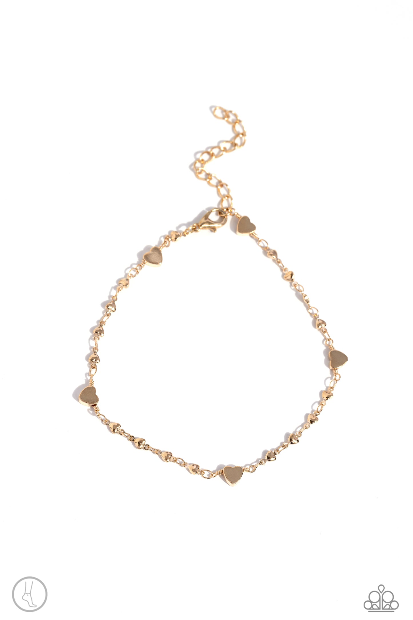 Highlighting My Heart Gold Anklet - Jewelry by Bretta