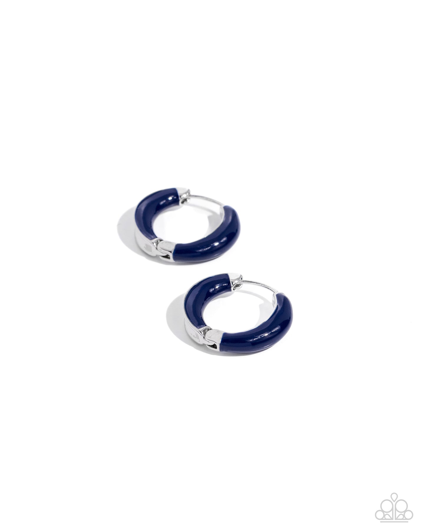 Pivoting Paint Blue Hoop Earrings - Jewelry by Bretta