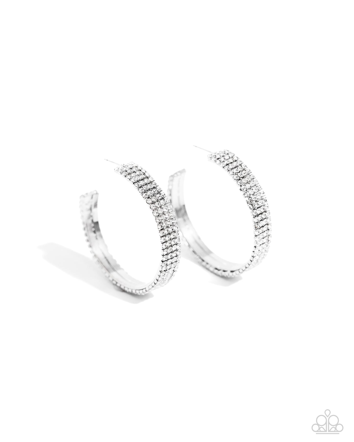 Stacked Symmetry White Rhinestone Hoop Earrings - Jewelry by Bretta
