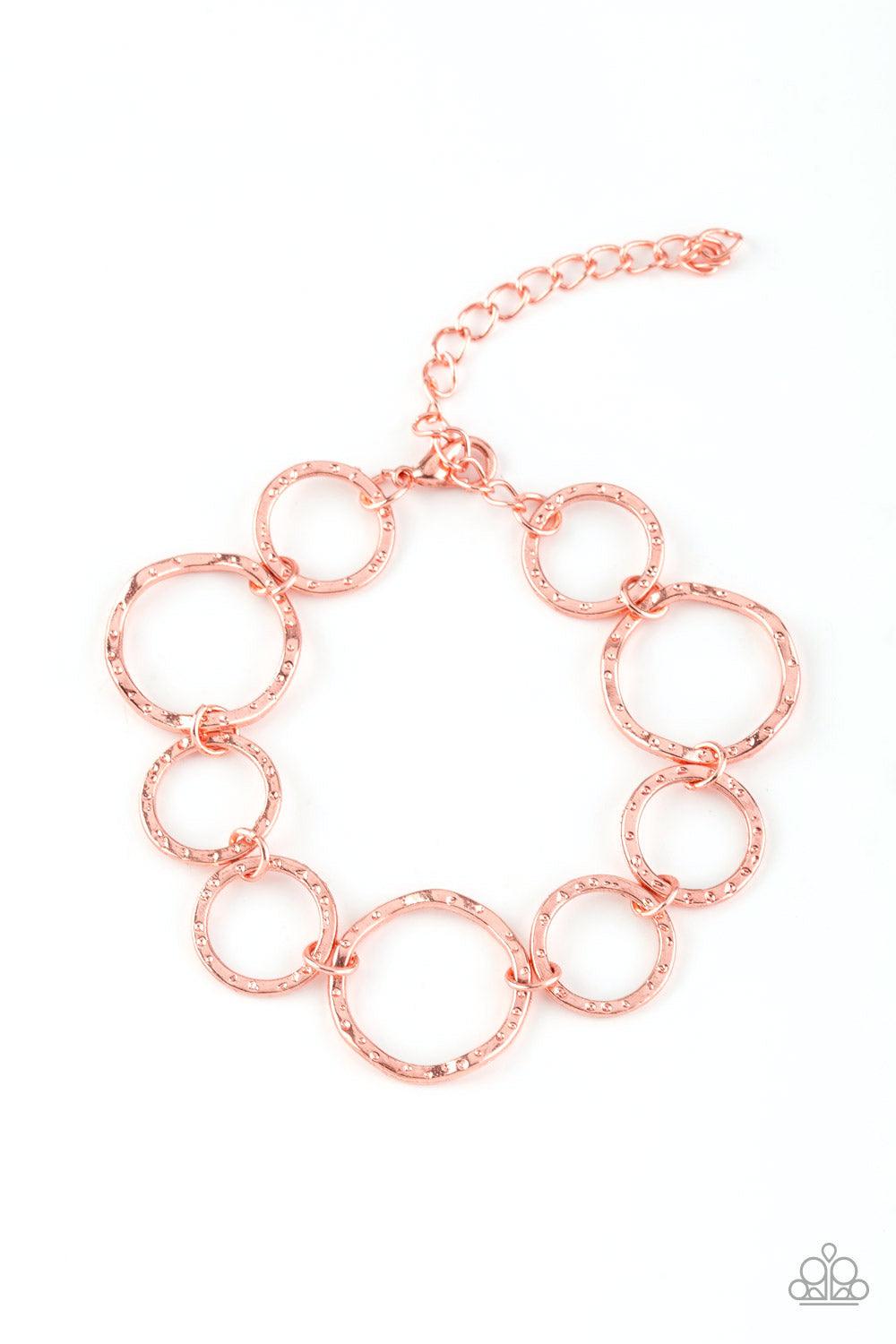 Paparazzi Accessories-Ring Up The Curtain - Copper Bracelet