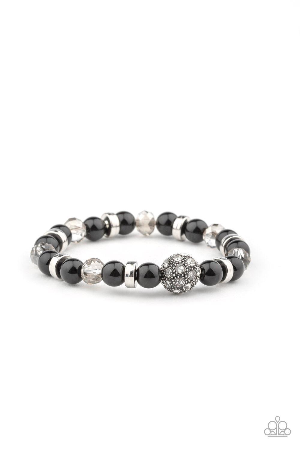 Paparazzi Accessories-Twinkling Timelessness - Black stretch Bracelet