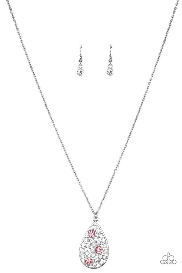 Paparazzi Accessories - Sparkle All The Way - Pink & Silver Necklace