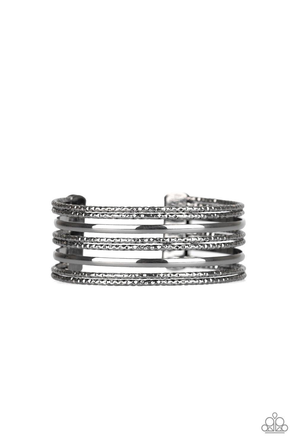 Paparazzi Accessories-Stack Shack - Black Cuff Bracelet
