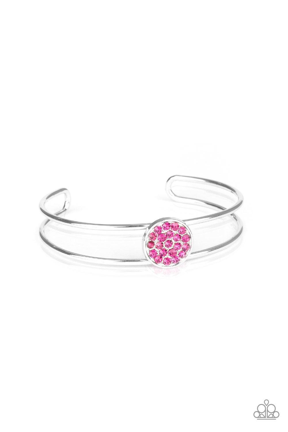 Paparazzi Accessories-Dial Up The Dazzle - Pink Cuff Bracelet - jewelrybybretta