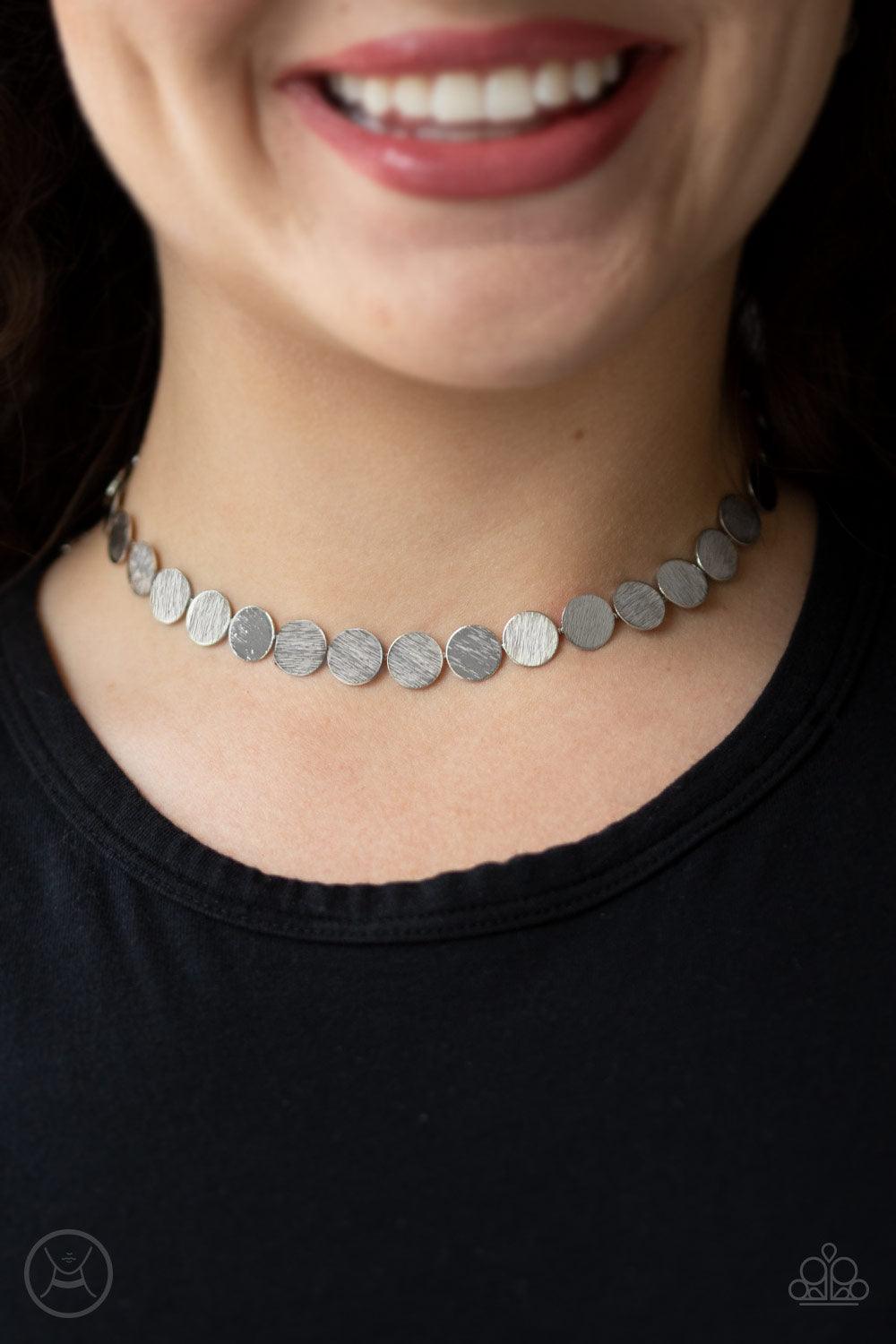 Spot Check Silver Choker Necklace - Jewelry by Bretta