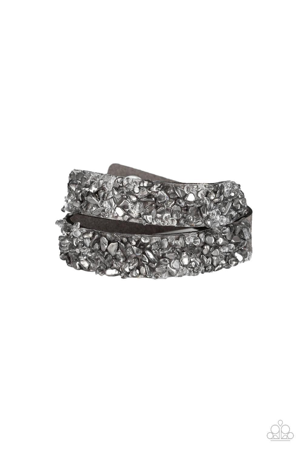 Paparazzi Accessories-CRUSH Hour - Silver Wrap Bracelet