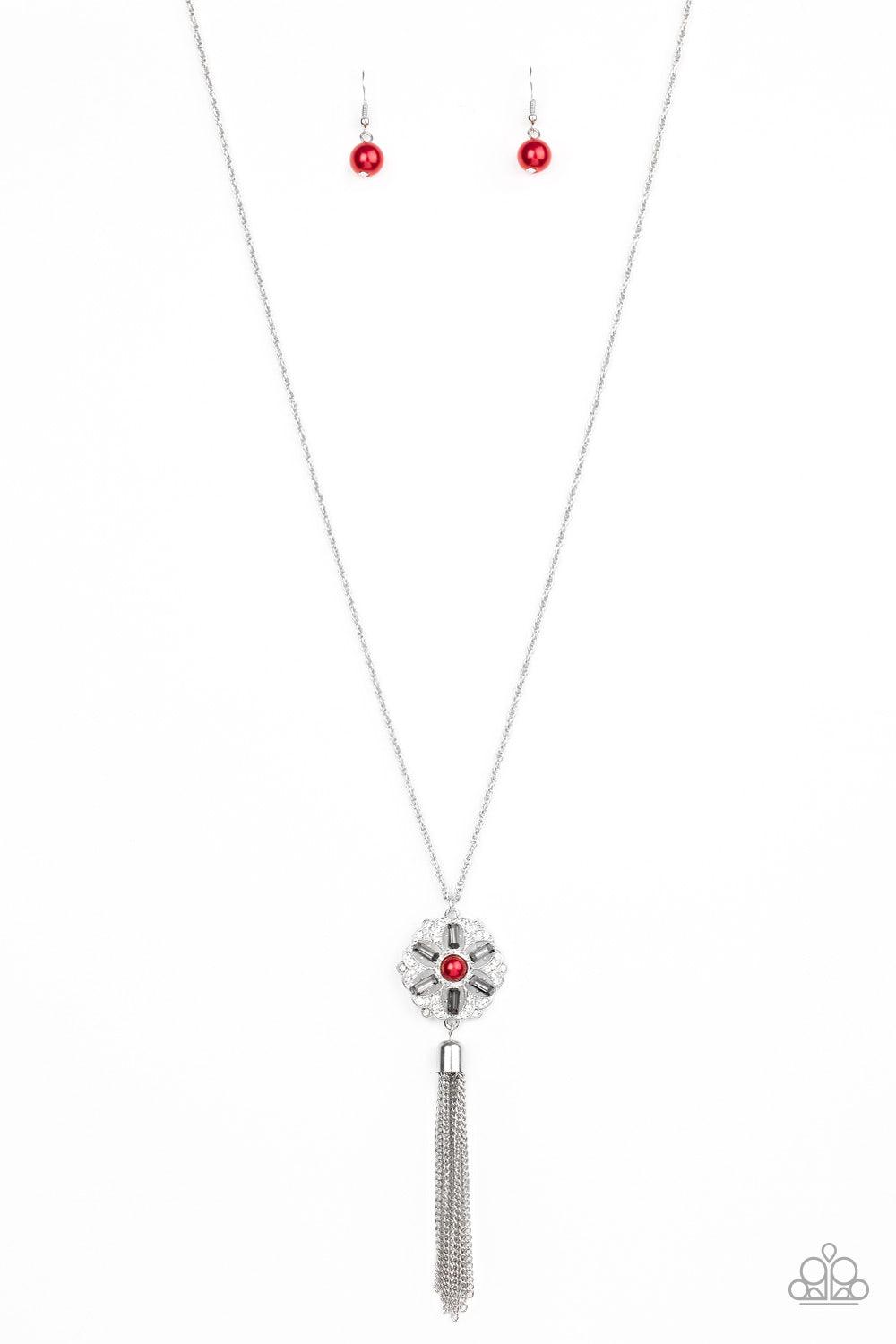 Paparazzi Accessories-Fine Florals - Red Necklace