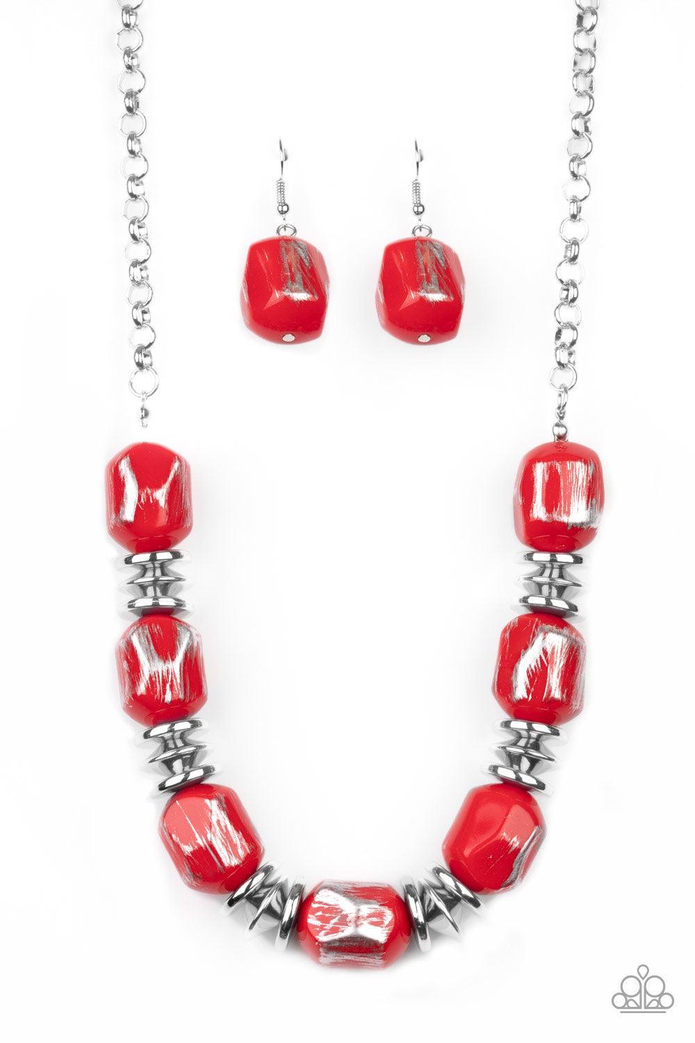 Paparazzi Accessories-Girl Grit - Red Necklace