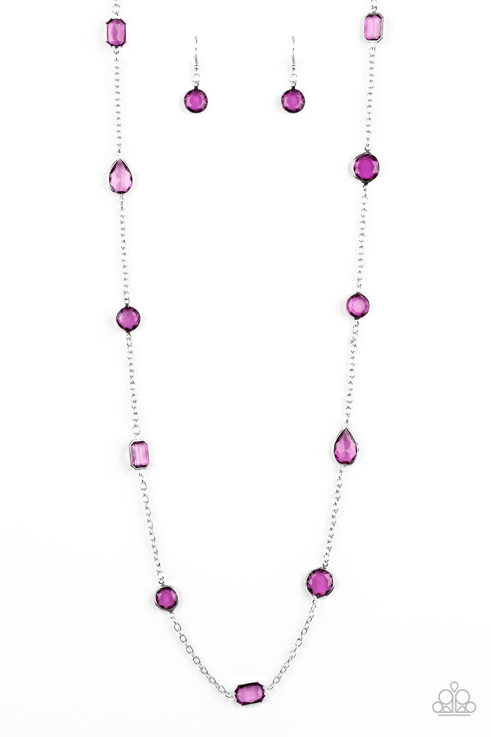 Paparazzi Accessories-Glassy Glamorous - Purple Necklace