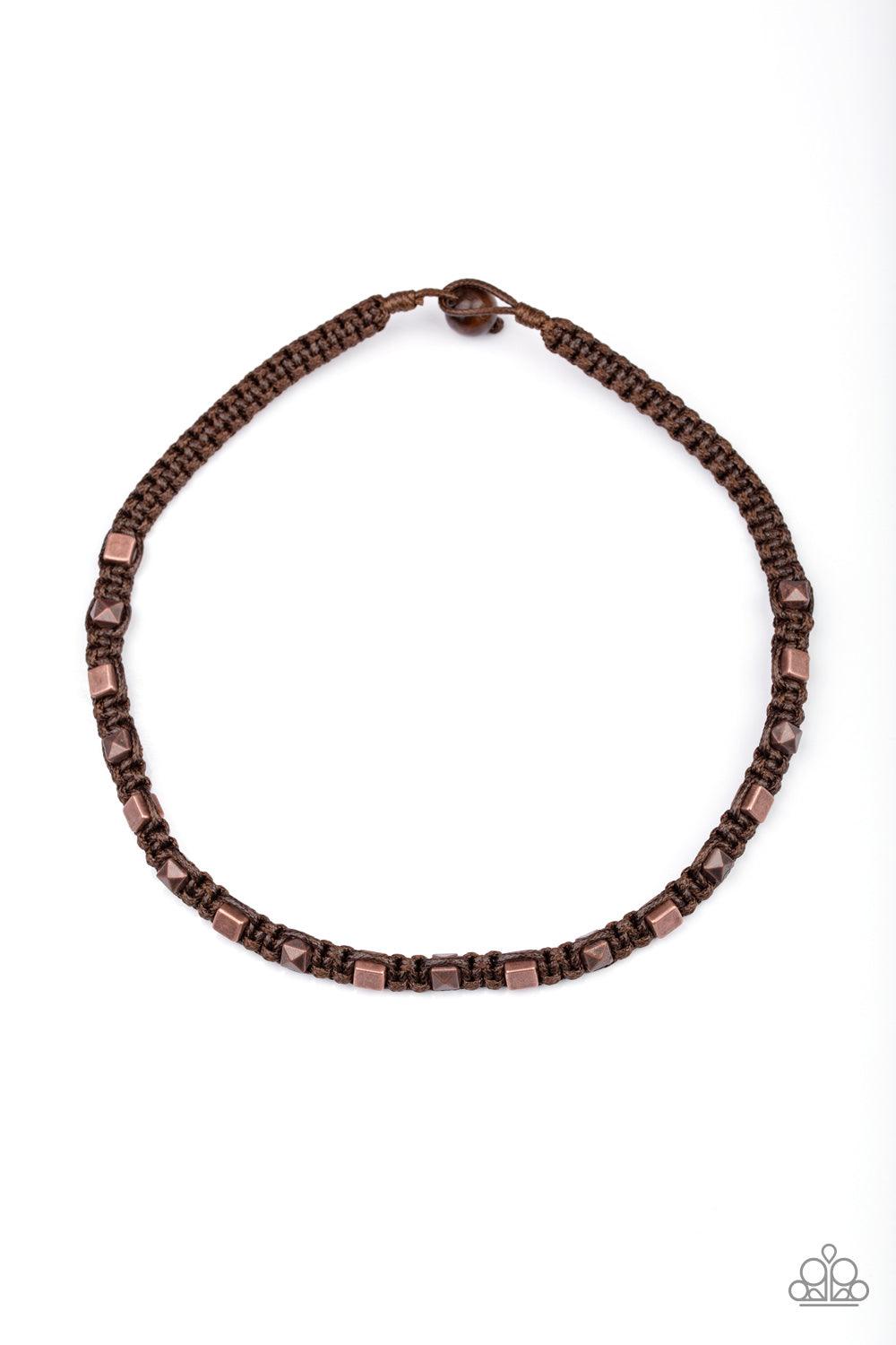 Paparazzi Accessories-Grunge Rush - Brown Urban Necklace