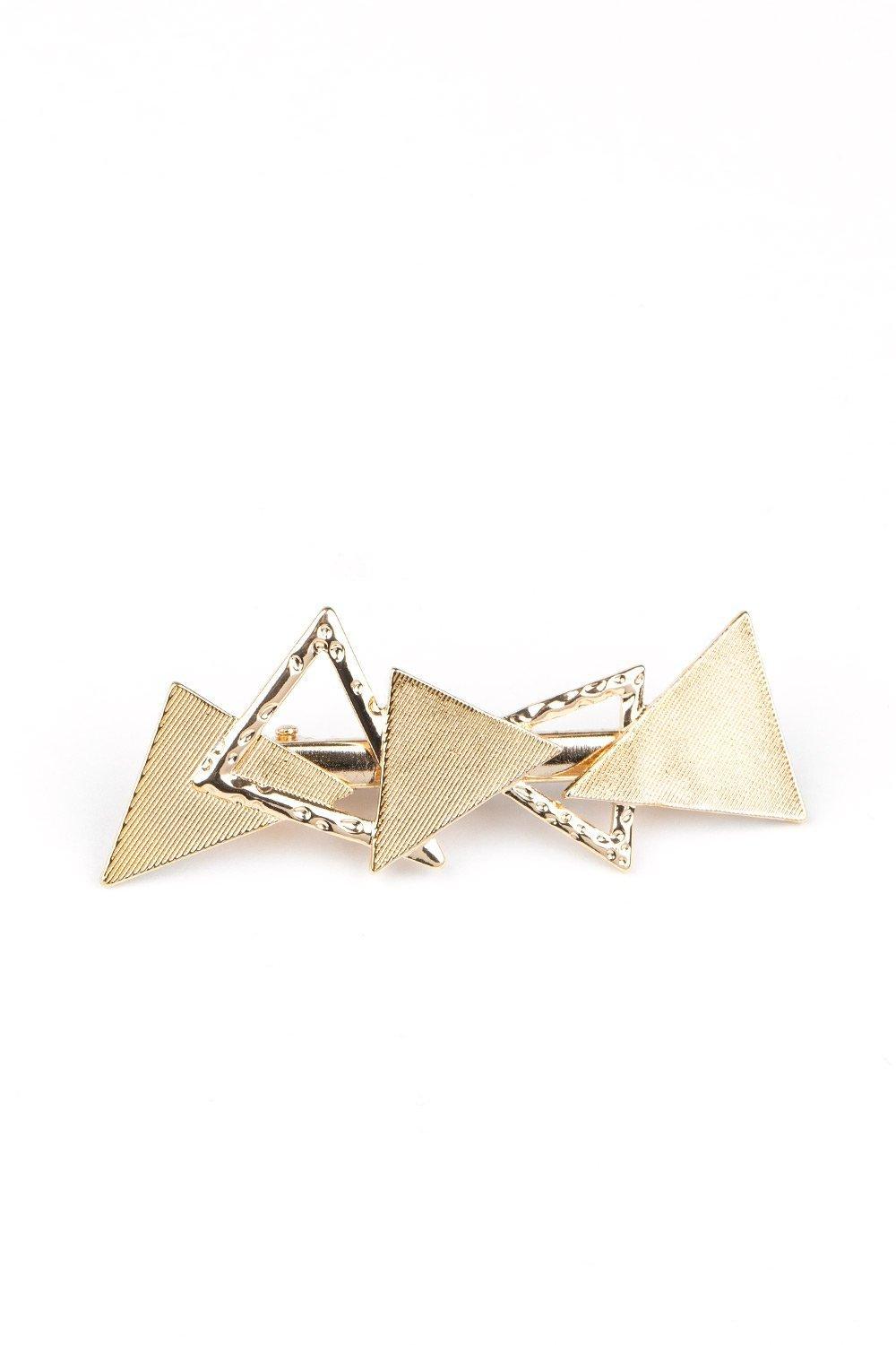Know All The TRIANGLES Gold Hair Clip - Jewelry by Bretta