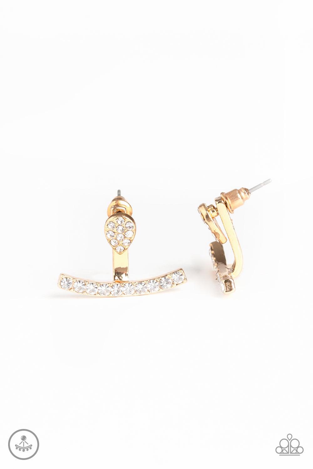 Paparazzi Accessories- Glowing Glimmer Gold Earrings