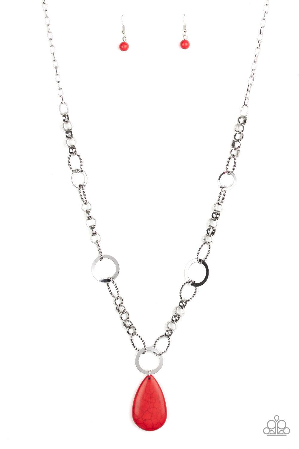 Paparazzi Accessories-Recycled Refinement - Red Necklace